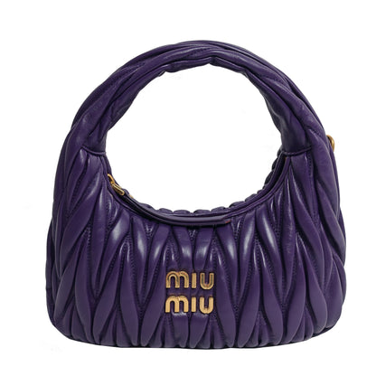 MIUMIU  WANDER MATELASSÉ NAPPA LEATHER HOBO BAG