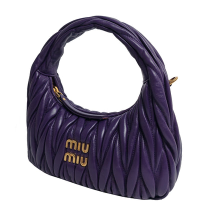 MIUMIU  WANDER MATELASSÉ NAPPA LEATHER HOBO BAG