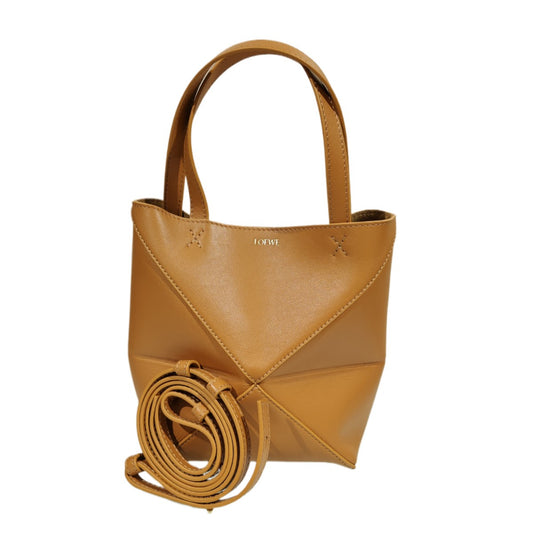 LOEWE Mini Puzzle Fold Tote in Shiny Calfskin
