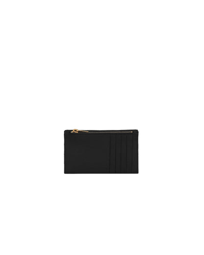 SAINT  LAURENT  CASSANDRE  MATELASSÉ FRAGMENTS FLAP CARD CASE in Grain  De  Pondre  Leather