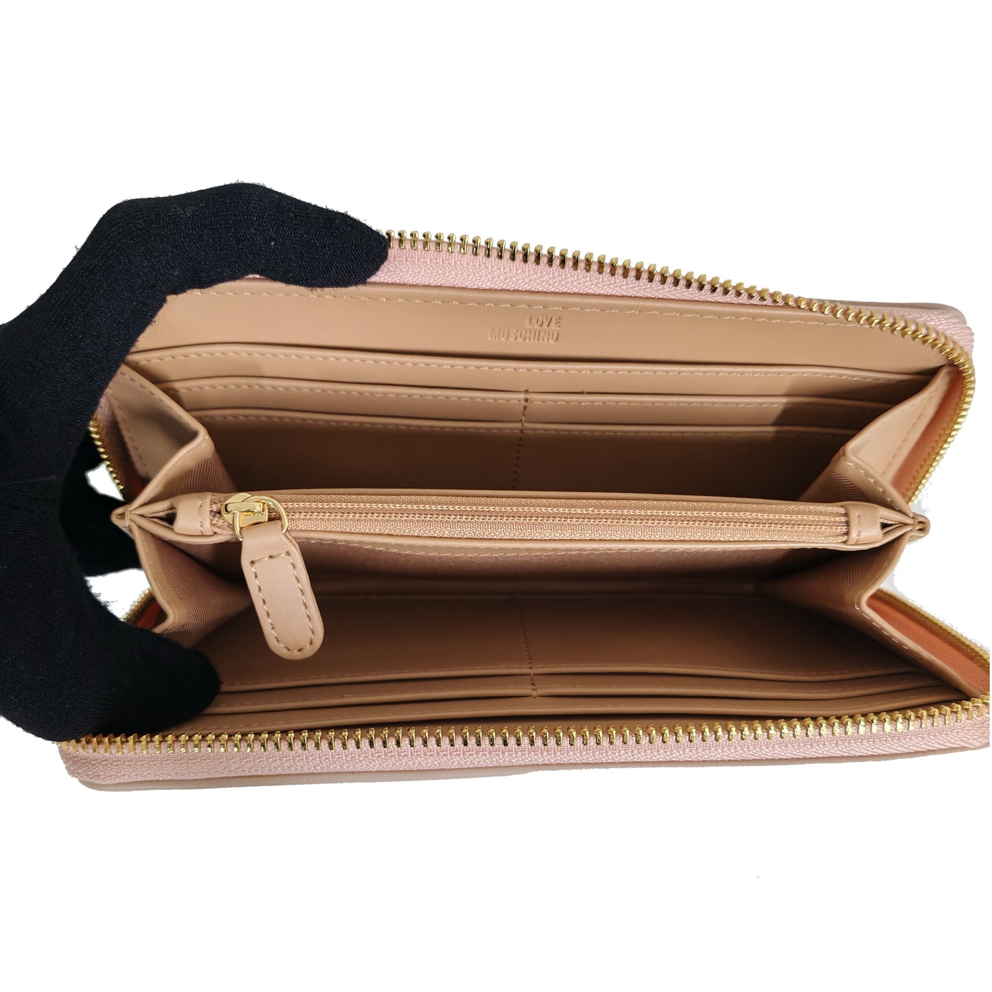 LOVE MOSCHINO QUILTED ZIP AROUND WALLET