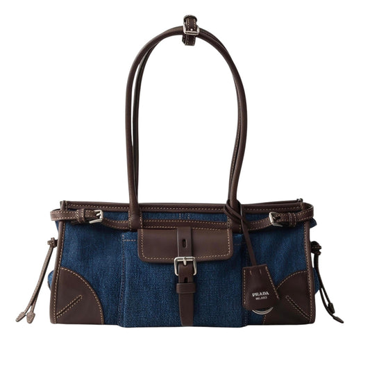 PRE-ORDER PRADA Bonnie Medium Denim and Leather  Bag