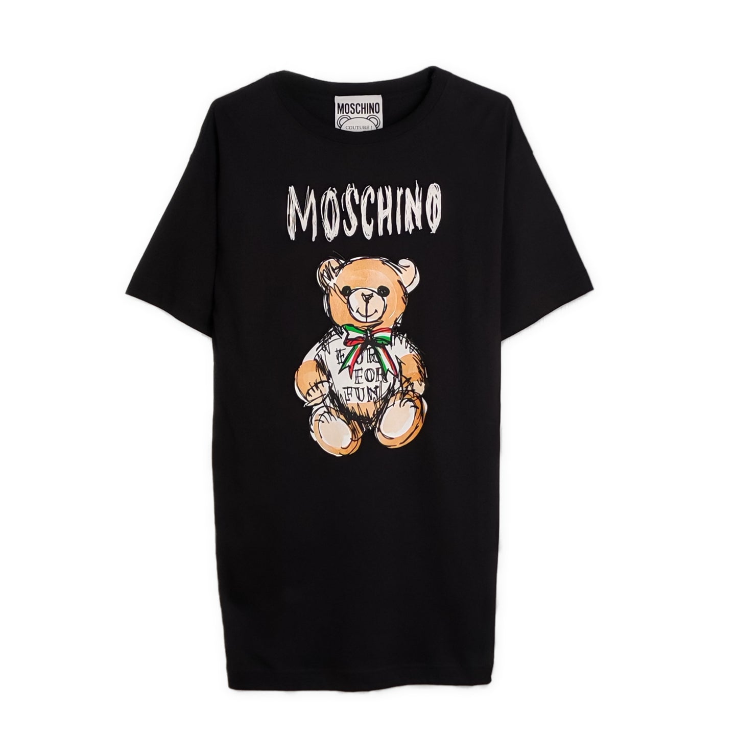 MOSCHINO COUTURE Drawn Teddy Bear Jersey Dress