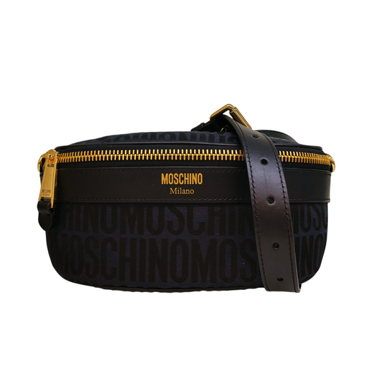 MOSCHINO COUTURE Logo jacquard zipped Beltbag