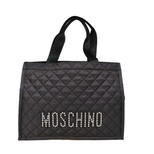 MOSCHINO COUTURE Quilted Logo Embellished Tote Bag