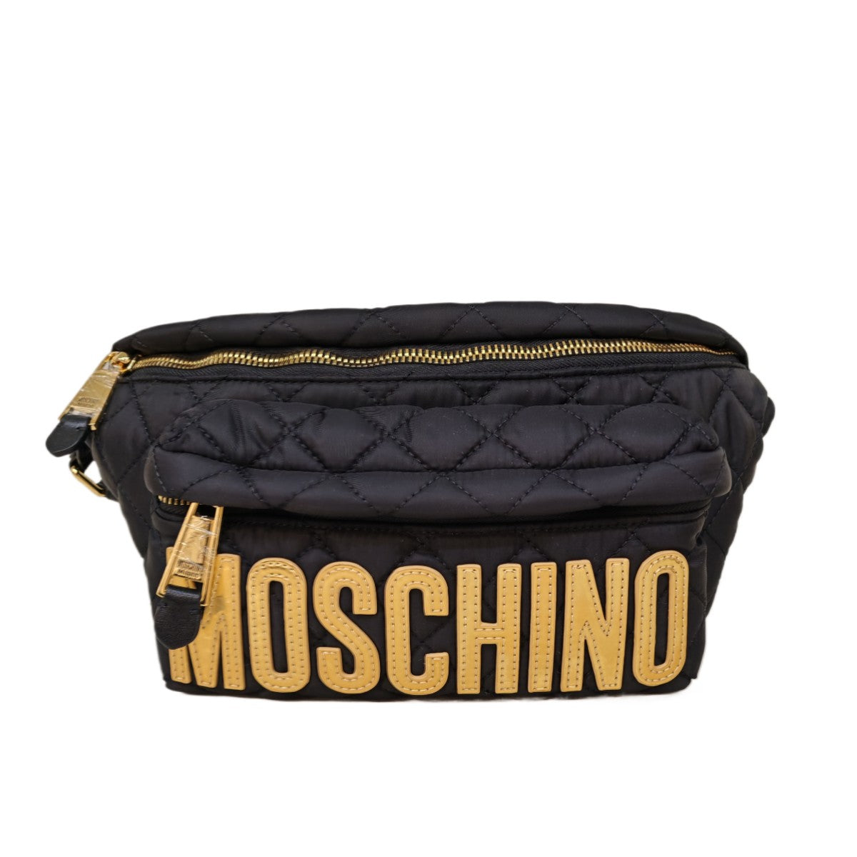MOSCHINO COUTURE Quilted Logo Plaque Belt Bag