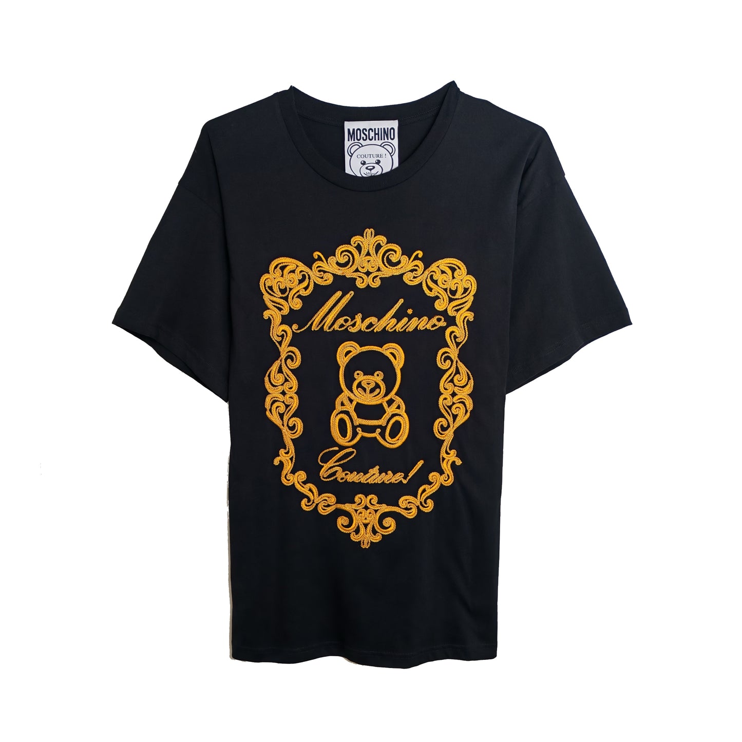 MOSCHINO COUTURE Embroidery Teddy Bear & Logo T-shirt