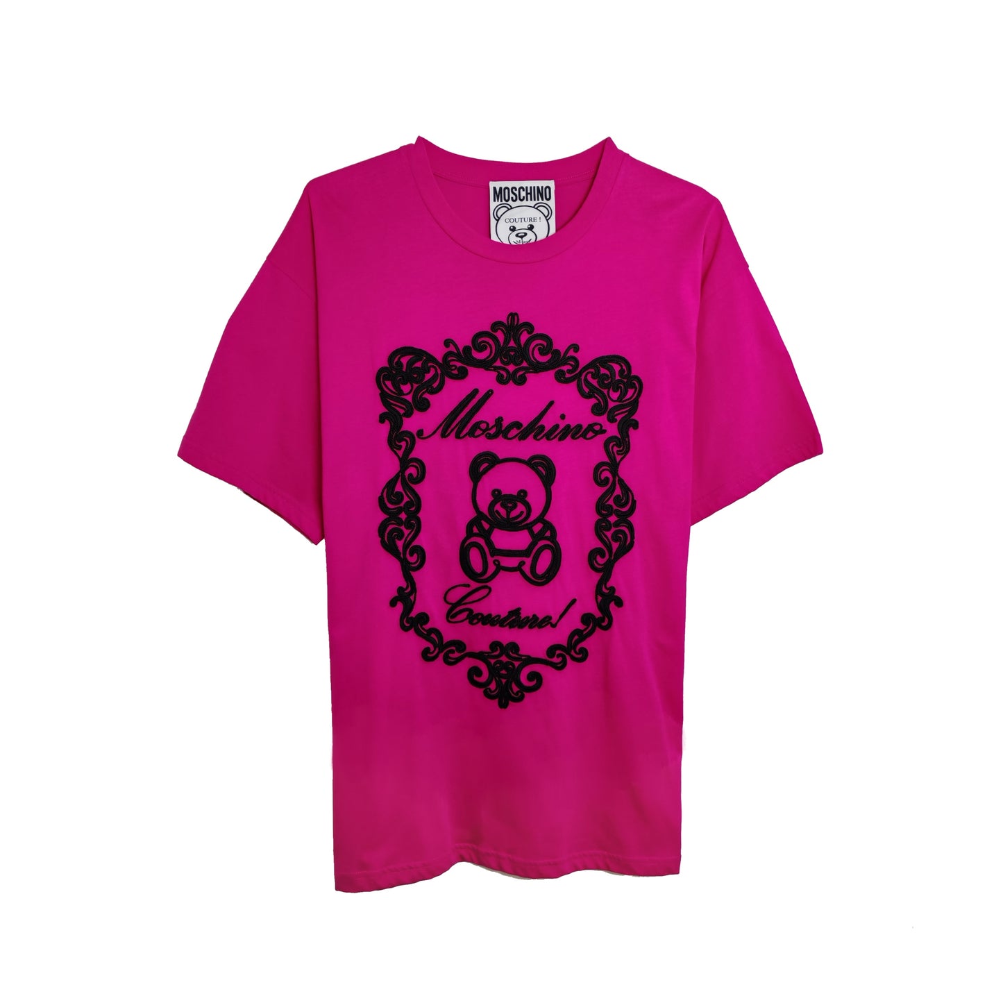 MOSCHINO COUTURE Embroidery Teddy Bear & Logo T-shirt