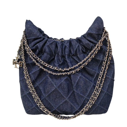 TORY BURCH Mini Fleming Soft Denim Hobo Bag