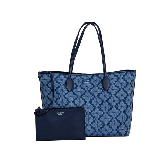 Kate Spade Spade Flower Jacquard Denim Bleecker Large Tote