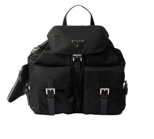 PRADA Medium  Re-Nylon  Backpack  with Pouch