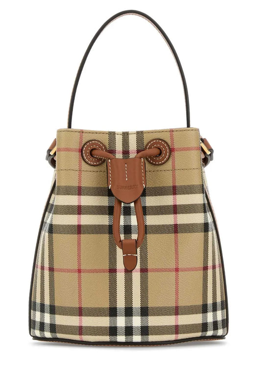 BURBERRY Mini Check Bucket Bag