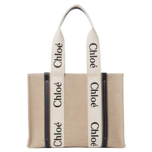 CHLOÉ WOODY Tote Bag in Linen