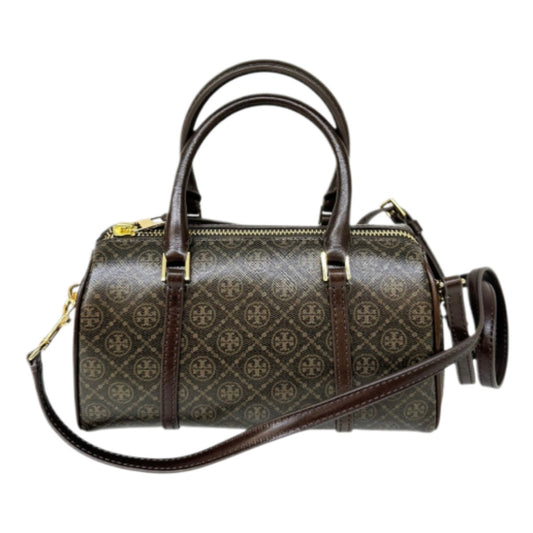 TORY  BURCH  T-MONOGRAM Coated Canvas Petite Barrel Bag
