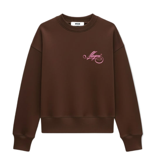 MSGM Jersey  sweatshirt  with  cursive  MSGM  logo