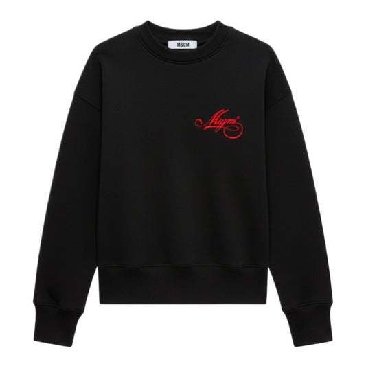 MSGM Jersey sweatshirt with cursive MSGM logo