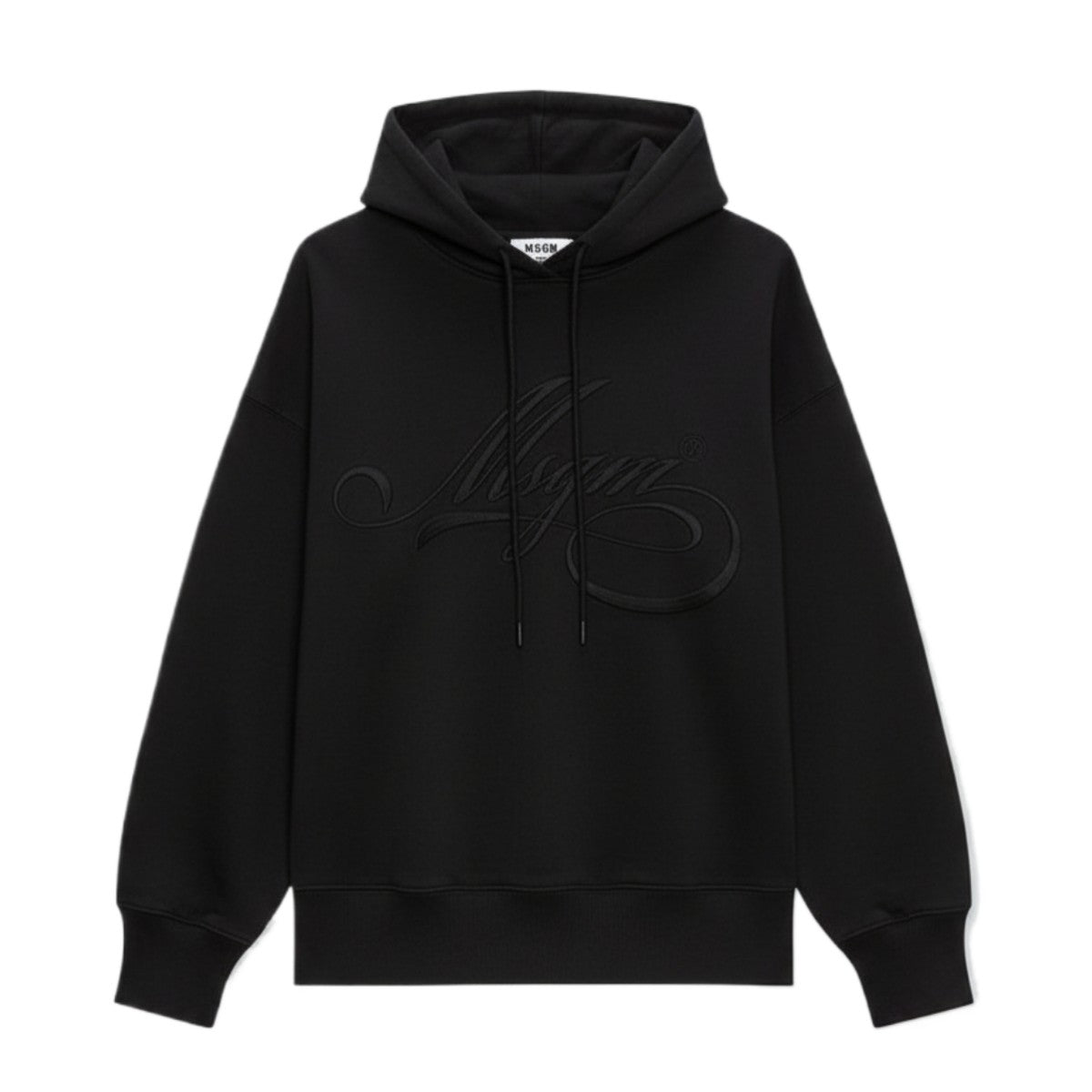 MSGM jersey hoodie with cursive MSGM logo