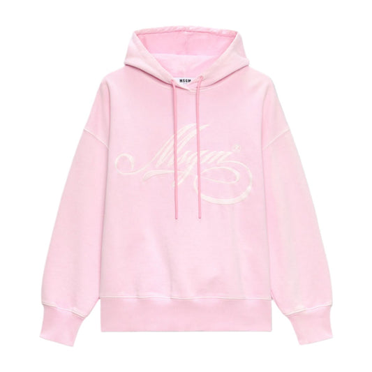 MSGM jersey hoodie with cursive MSGM logo
