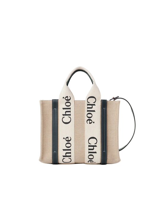 CHLOÉ Small WOODY Tote Bag in Linen